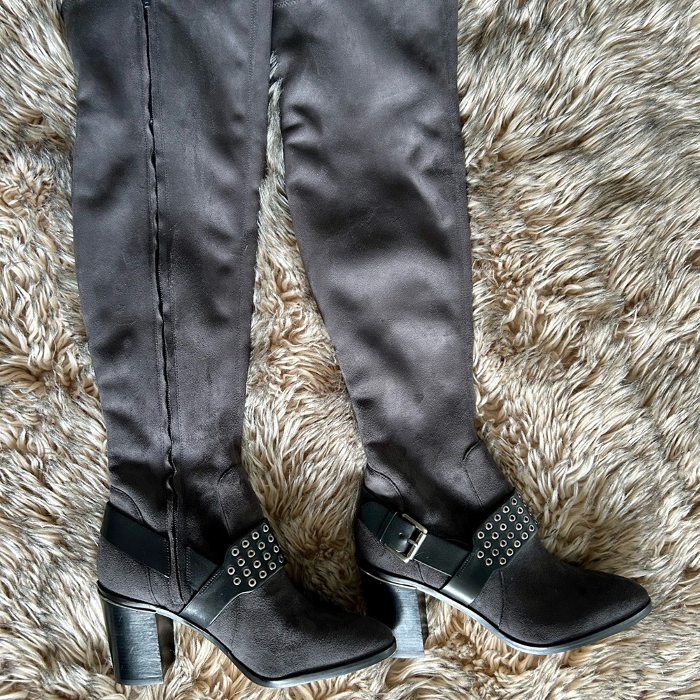 Michael Kors Chic suede charocal  Over the Knee Boots